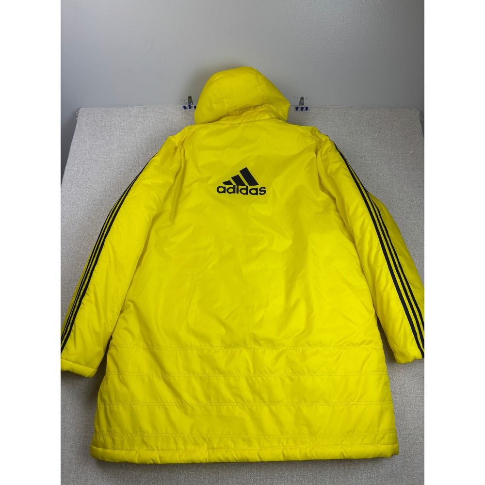 Adidas Columbus Crew MLS Soccer Sideline Parka Jacket Yellow Men 2XL Puffer Coat - Picture 8 of 8